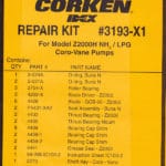 ремкомплект насоса Corken Z 2000 № 3193-X1